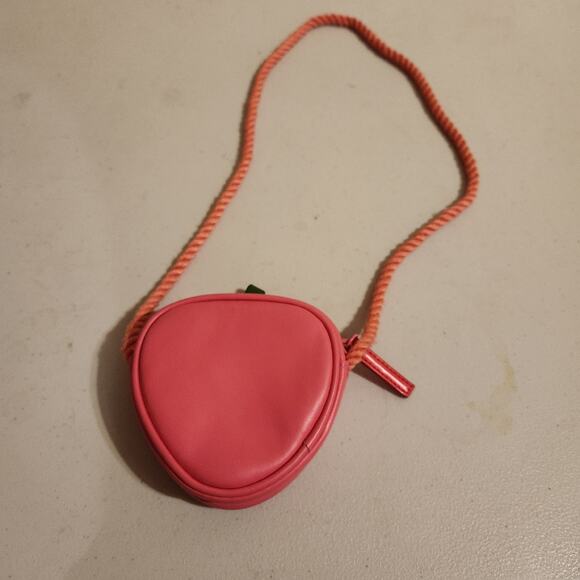 Zara Girls Cute Pink Strawberry Embroidered Crossbody purse Rope Strap Small Bag - Picture 4 of 9